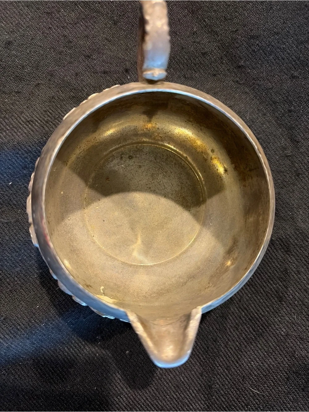 Vintage Silver Plated Grape Vine Creamer Pitcher Old English Reproduction
